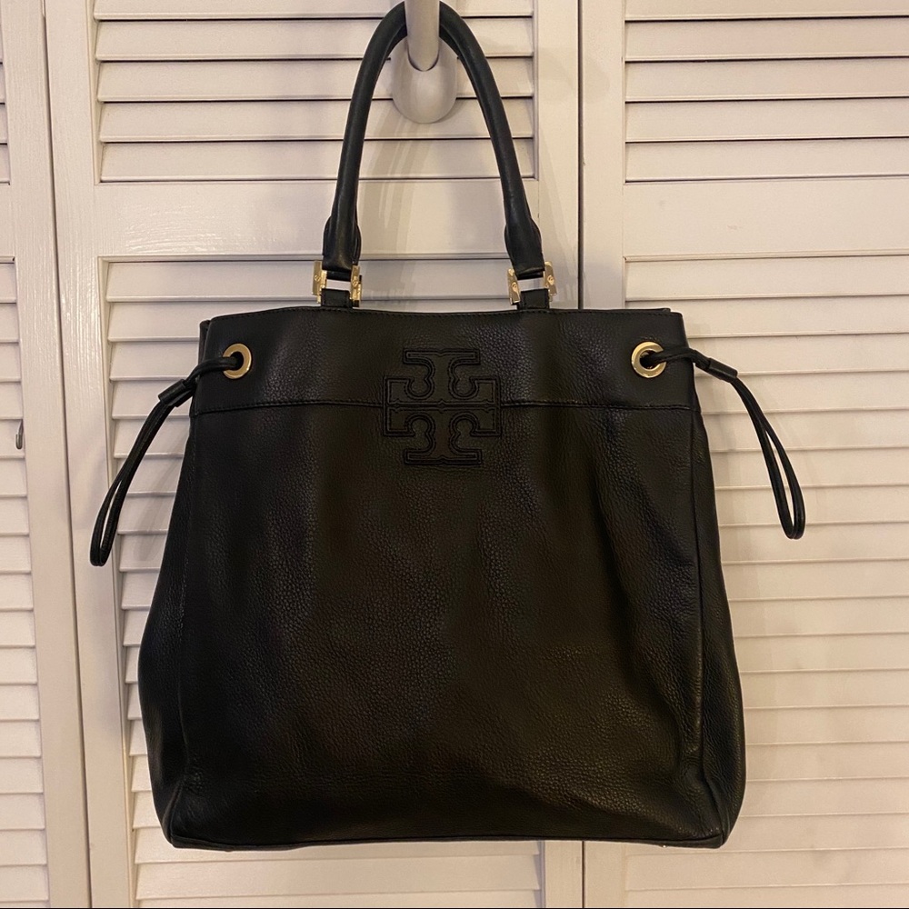Tory Burch Leather Black Satchel Purse
